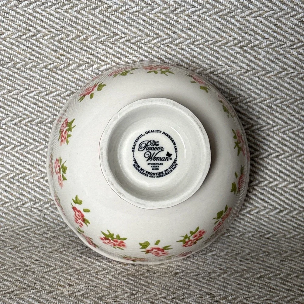 Pioneer Women Timeless Floral Red Footed Pedestal Bowl 6